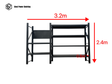 Heavy Duty Garage Workbench Workstation with Pegboard 2.4m(H)x3.2m(L)x0.6m(D) 1800kg