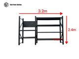 Heavy Duty Garage Workbench Workstation with Pegboard 2.4m(H)x3.2m(L)x0.6m(D) 1800kg