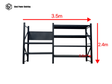 Heavy Duty Garage Workbench Workstation with Pegboard 2.4m(H)x3.5m(L)x0.6m(D) 1800kg