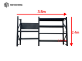 Heavy Duty Garage Workbench Workstation with Pegboard 2.4m(H)x3.5m(L)x0.6m(D) 1800kg