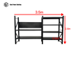 Heavy Duty Garage Workbench Workstation with Pegboard 2.4m(H)x3.5m(L)x0.6m(D) 1800kg