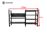 Heavy Duty Garage Workbench Workstation with Pegboard 2.4m(H)x3.5m(L)x0.6m(D) 1800kg