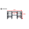 Longspan Shelving 2.4m(H)x3.9m(L)x0.6m(D) 3000kg Heavy Duty Garage Storage Shelving Workbench
