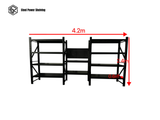 Heavy Duty Garage Workbench Workstation with Pegboard 2.4m(H)x4.2m(L)x0.6m(D) 3000kg