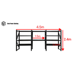 Shelf 2.4m(H)x4.5m(L)x0.6m(D)3000kg Shelving+Workbench