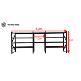 Shelf 2.4m(H)x5.2m(L)x0.6m(D)3000kg Shelving+Workbench