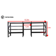 Longspan Shelving Workbench 2.4m(H)x5.2m(L)x0.6m(D) 3000kg Heavy Duty Garage Storage Shelving
