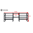 Longspan Shelving Workbench 2.4m(H)x5.5m(L)x0.6m(D) 3000kg Heavy Duty Garage Storage Shelving