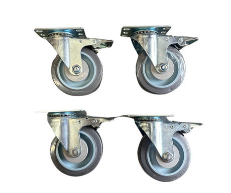 Heavy Duty Lockable Castors for Workbench 800kg Capacity Steel Swivel Wheels
