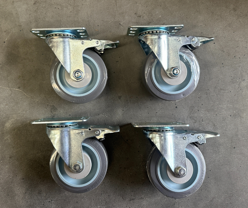 Heavy Duty Lockable Castors for Workbench 800kg Capacity Steel Swivel Wheels