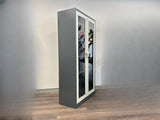 File Cabinet with Glass Doors Grey& White 1.8m(H)*0.9m(L)*0.4m(D)