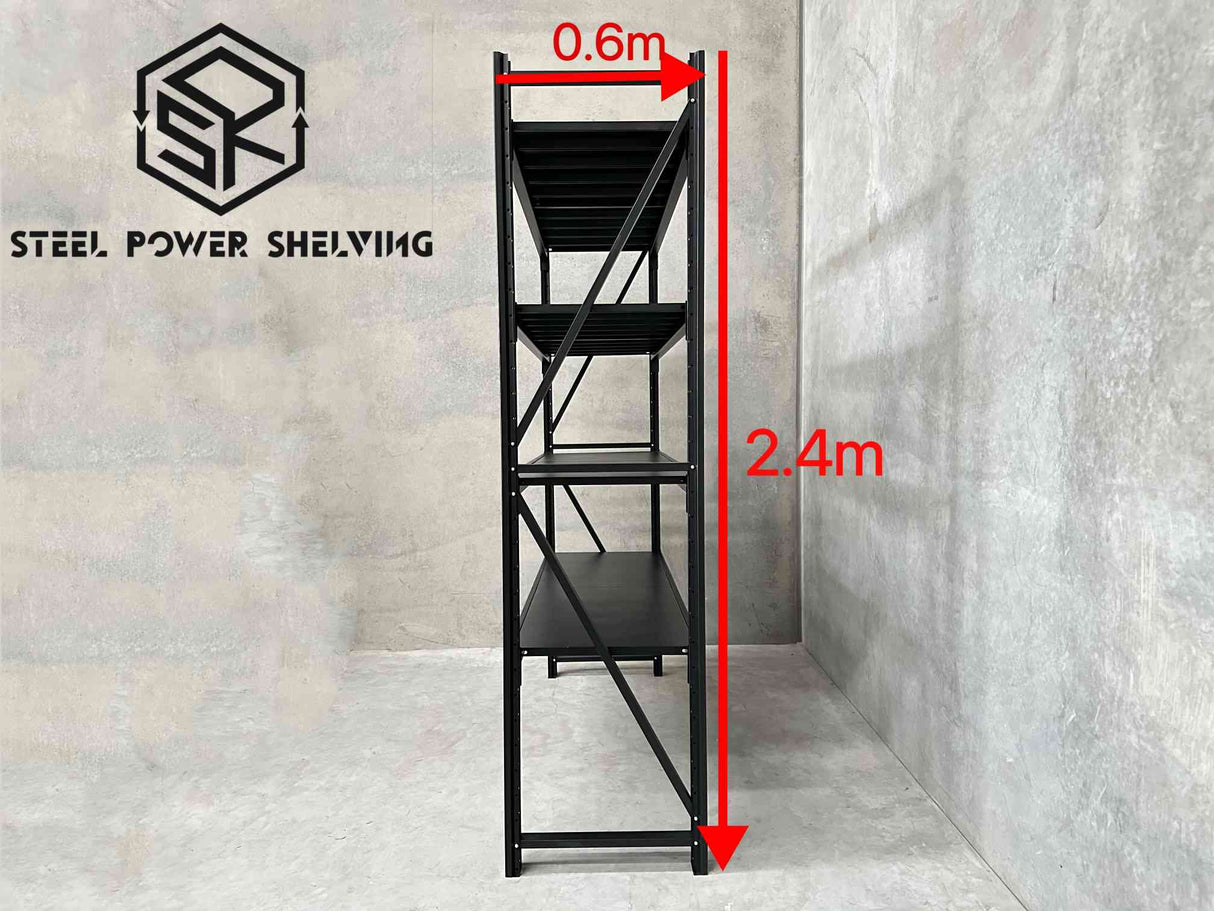 Garage Shelving 2.4m(H)x1.5m(L)x0.6m(D) 1200kg Storage Rack Adjustable Heavy Duty Shelves