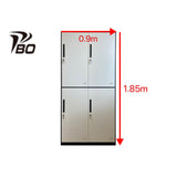 File Cabinet with Four Doors Grey & White 1.85m(H)*0.9m(L)*0.4m(D)