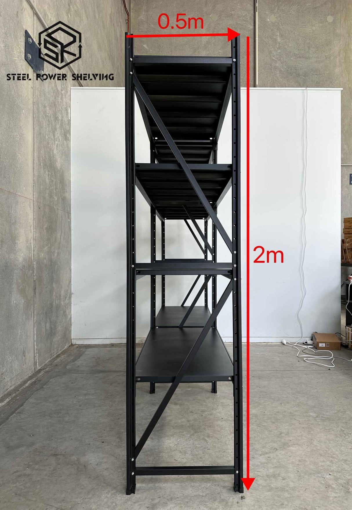 Garage Shelving 2.0m(H)x2.7m(L)x0.5m(D) 1600kg Connecting Storage Rack Adjustable Shelves