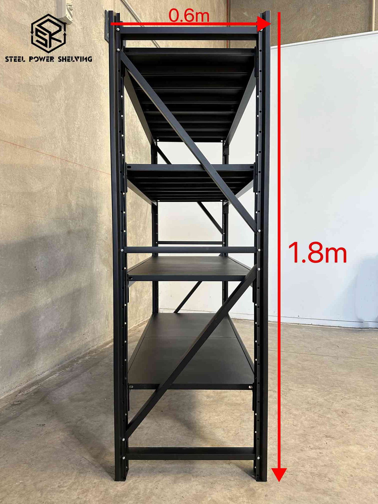 Garage Shelving 1.8m(H)x1.2m(L)x0.6m(D) 1200kg Storage Rack Adjustable Shelves