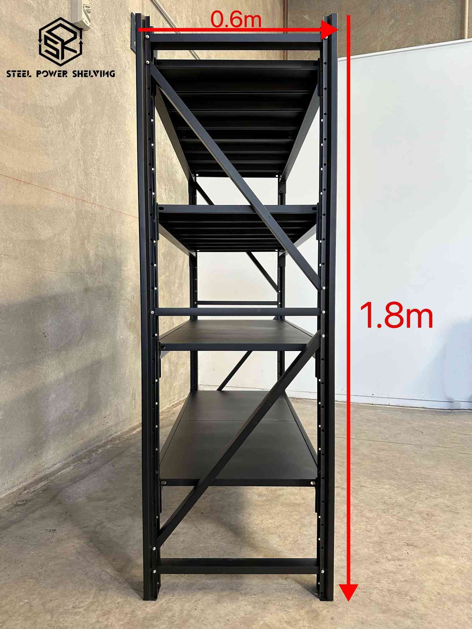 Garage Shelving 1.8m(H)x1.2m(L)x0.6m(D) 1200kg Storage Rack Adjustable Shelves