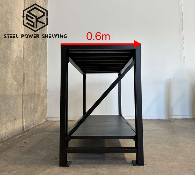 1. Steel Power Shelving Workbench (0.9m H x 2.0m L x 0.6m D – 600KG Capacity)