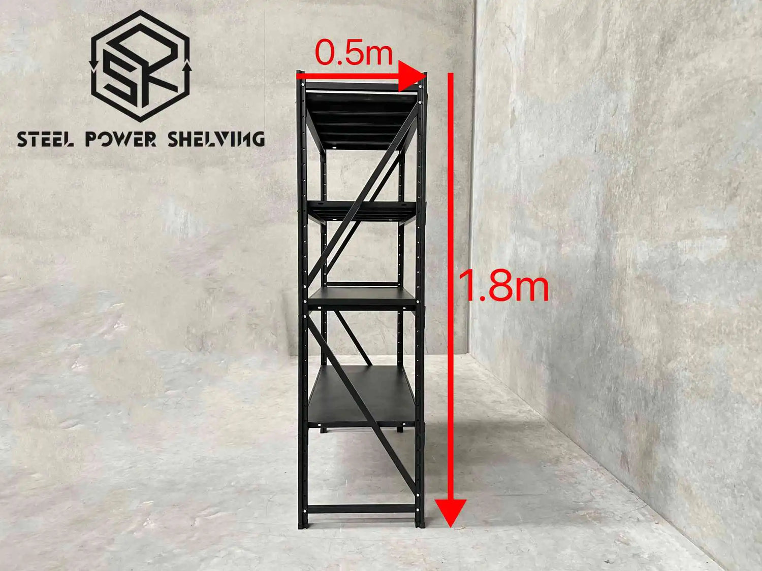 Garage Shelving 1.8m(H)x1.2m(L)x0.5m(D) 800kg Metal Storage Rack Adjustable Shelves Garage Shelving 1.8m(H)x1.2m(L)x0.5m(D) 800kg Metal Storage Rack Adjustable Shelves
