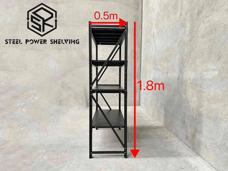 Garage Shelving 1.8m(H)x1.2m(L)x0.5m(D) 800kg Metal Storage Rack Adjustable Shelves Garage Shelving 1.8m(H)x1.2m(L)x0.5m(D) 800kg Metal Storage Rack Adjustable Shelves