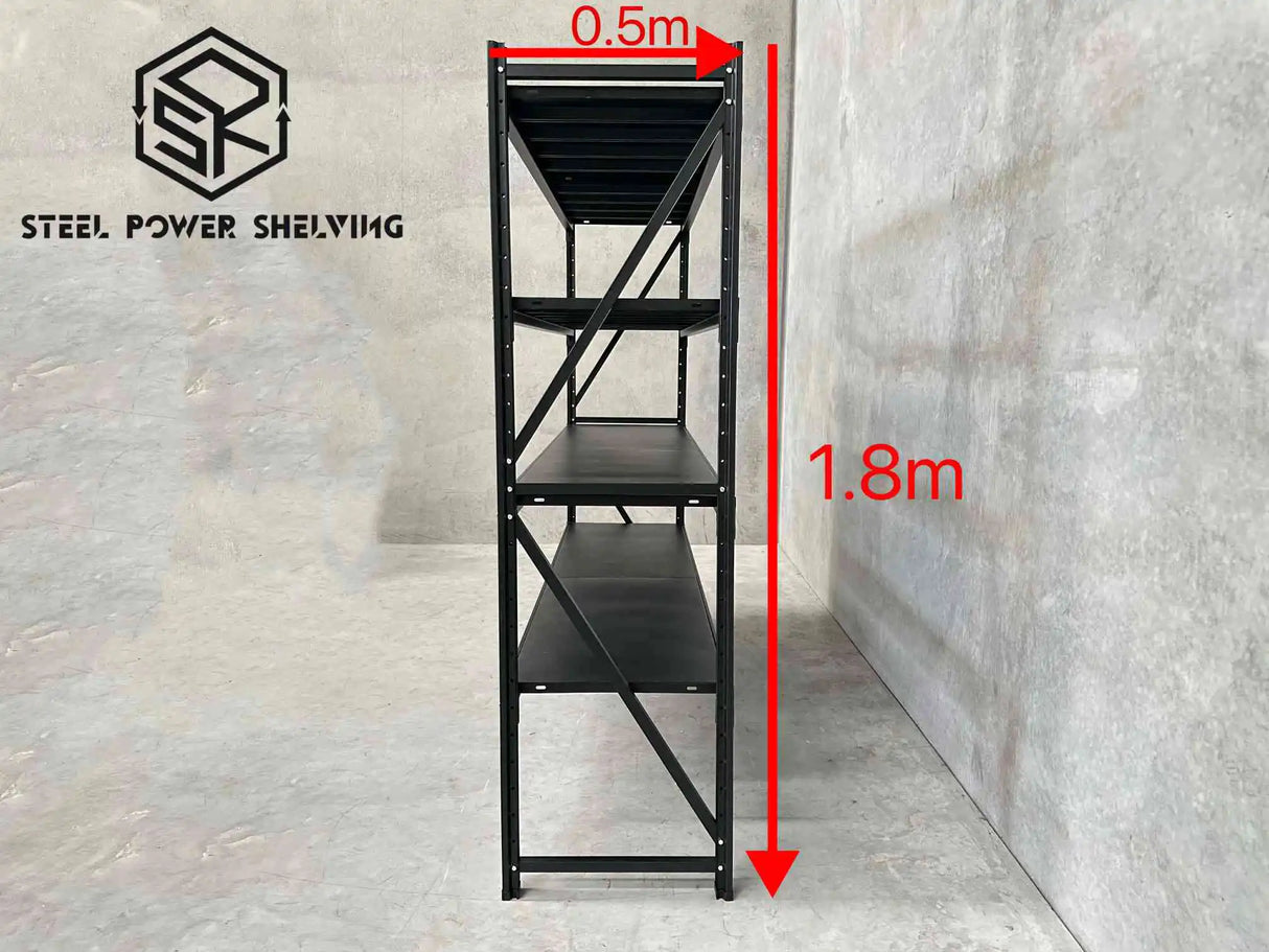 Garage Shelving 1.8m(H)x2.0m(L)x0.5m(D) 800kg Metal Storage Rack Adjustable Shelves Garage Shelving 1.8m(H)x2.0m(L)x0.5m(D) 800kg Metal Storage Rack Adjustable Shelves
