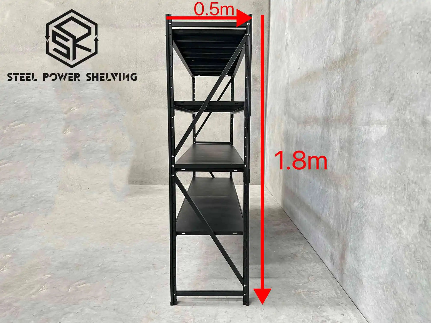 Garage Shelving 1.8m(H)x2.0m(L)x0.5m(D) 800kg Metal Storage Rack Adjustable Shelves Garage Shelving 1.8m(H)x2.0m(L)x0.5m(D) 800kg Metal Storage Rack Adjustable Shelves