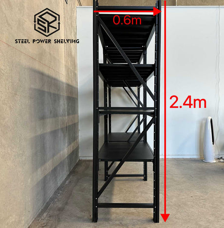 Longspan Shelving 2.4m(H)x4.0m(L)x0.6m(D) 2400kg Heavy Duty Garage Storage Shelving