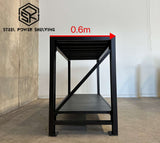 Heavy Duty Workbench 0.9m(H)x1.5m(L)x0.6m(D) 600kg Steel Bench Adjustable Shelves
