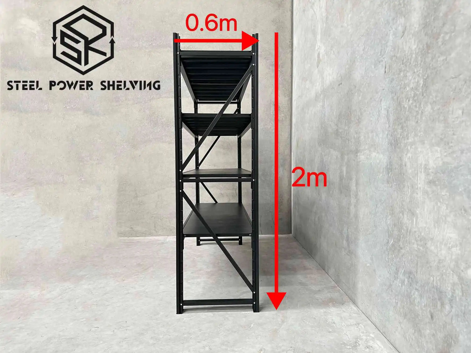 Garage Shelving 2.0m(H)x2.0m(L)x0.6m(D) 1200kg Metal Storage Rack Adjustable Shelves Garage Shelving 2.0m(H)x2.0m(L)x0.6m(D) 1200kg Metal Storage Rack Adjustable Shelves