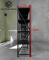 Garage Shelving Workbench 1.8m(H)x6.0m(L)x0.5m(D) 2000kg Storage System Adjustable Shelves
