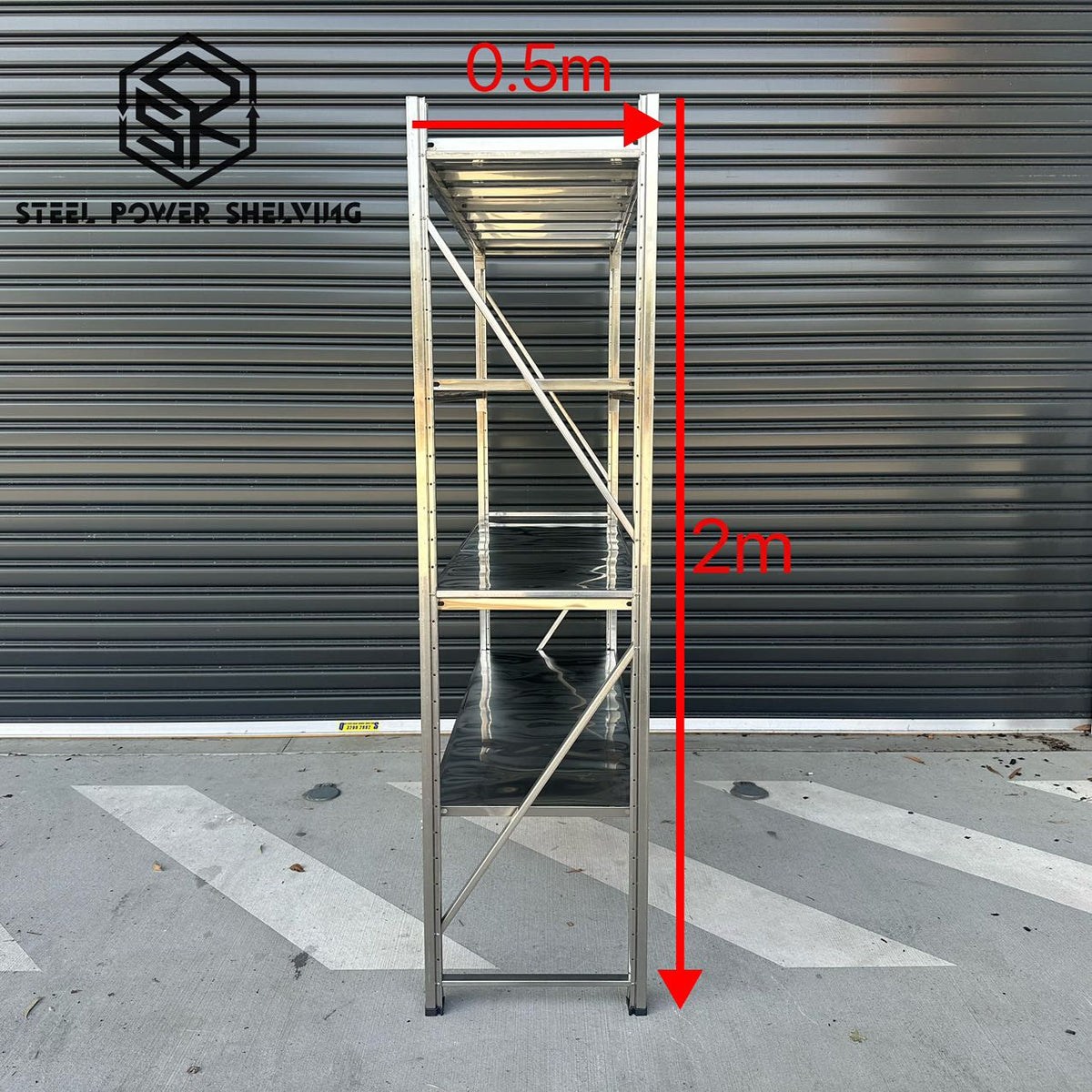 Stainless Steel Shelving 2.0m(H)x1.5m(L)x0.5m(D) 600kg Adjustable Garage Storage Shelf
