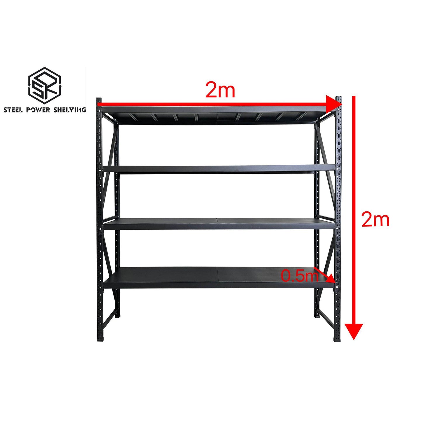 1. Steel Power Shelving Shelf 2.0m(H)x2.0m(L)x0.5m(D) 600kg