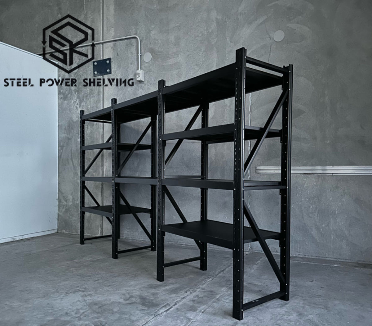 Longspan Shelving 2.0m(H)x3.6m(L)x0.6m(D) 3000kg Heavy Duty Garage Storage Shelving