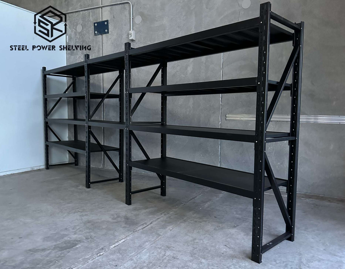 Garage Shelving 2.0m(H)x5.2m(L)x0.6m(D) 3000kg Storage Rack with Workbench Adjustable Shelves