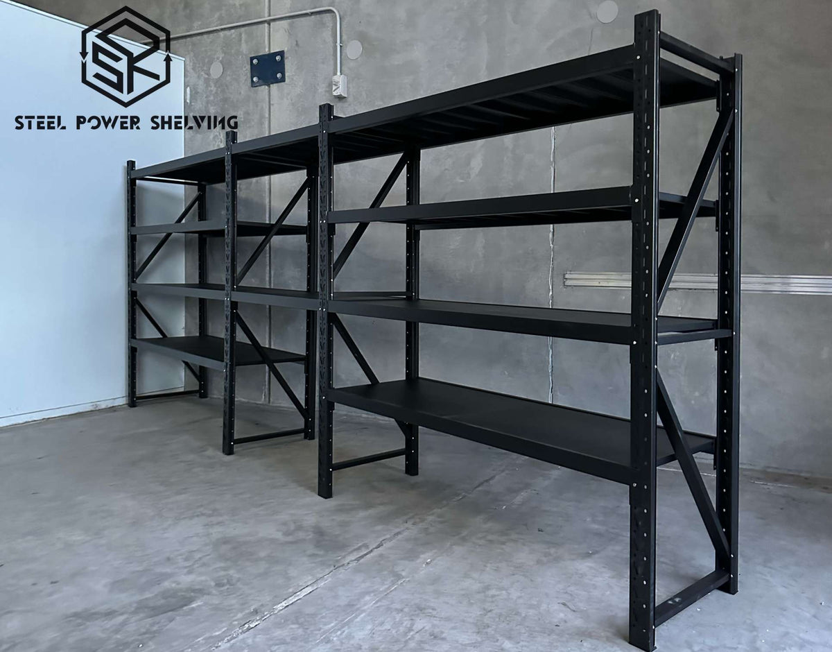 Longspan Shelving 1.8m(H)x5.5m(L)x0.6m(D) 3000kg Heavy Duty Garage Storage Shelving Workbench