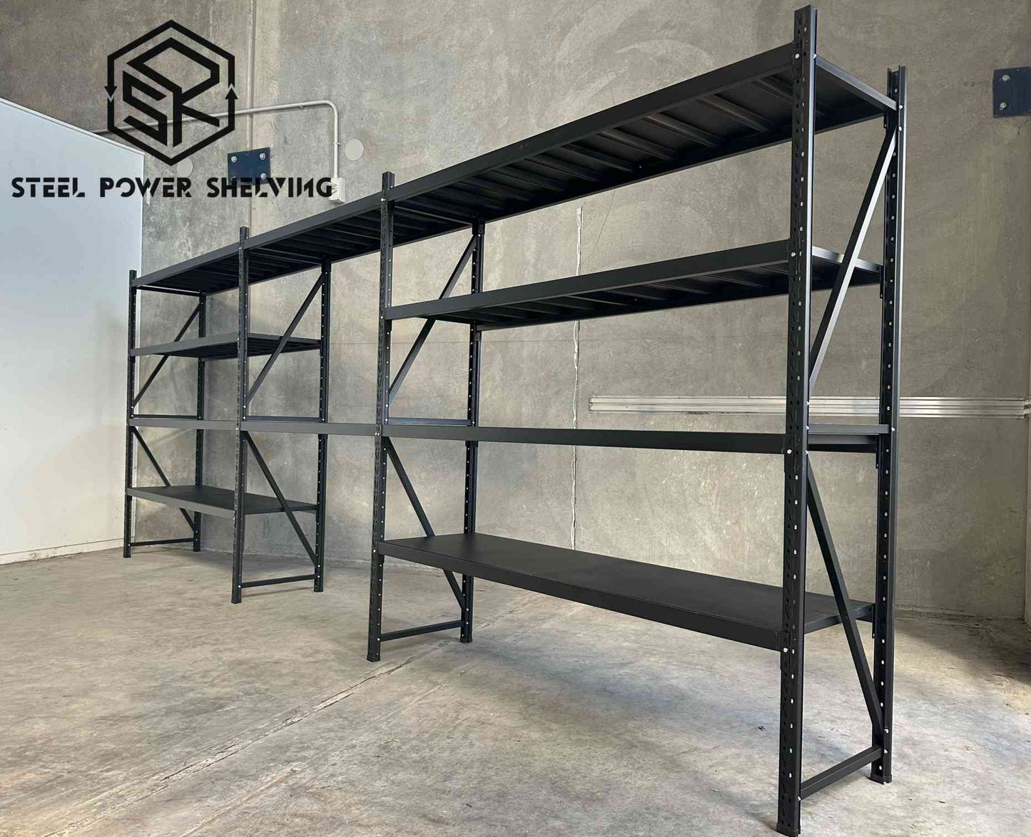 Shelf 1.8m(H)x5.2m(L)x0.5m(D)1500kg Shelving+Workbench
