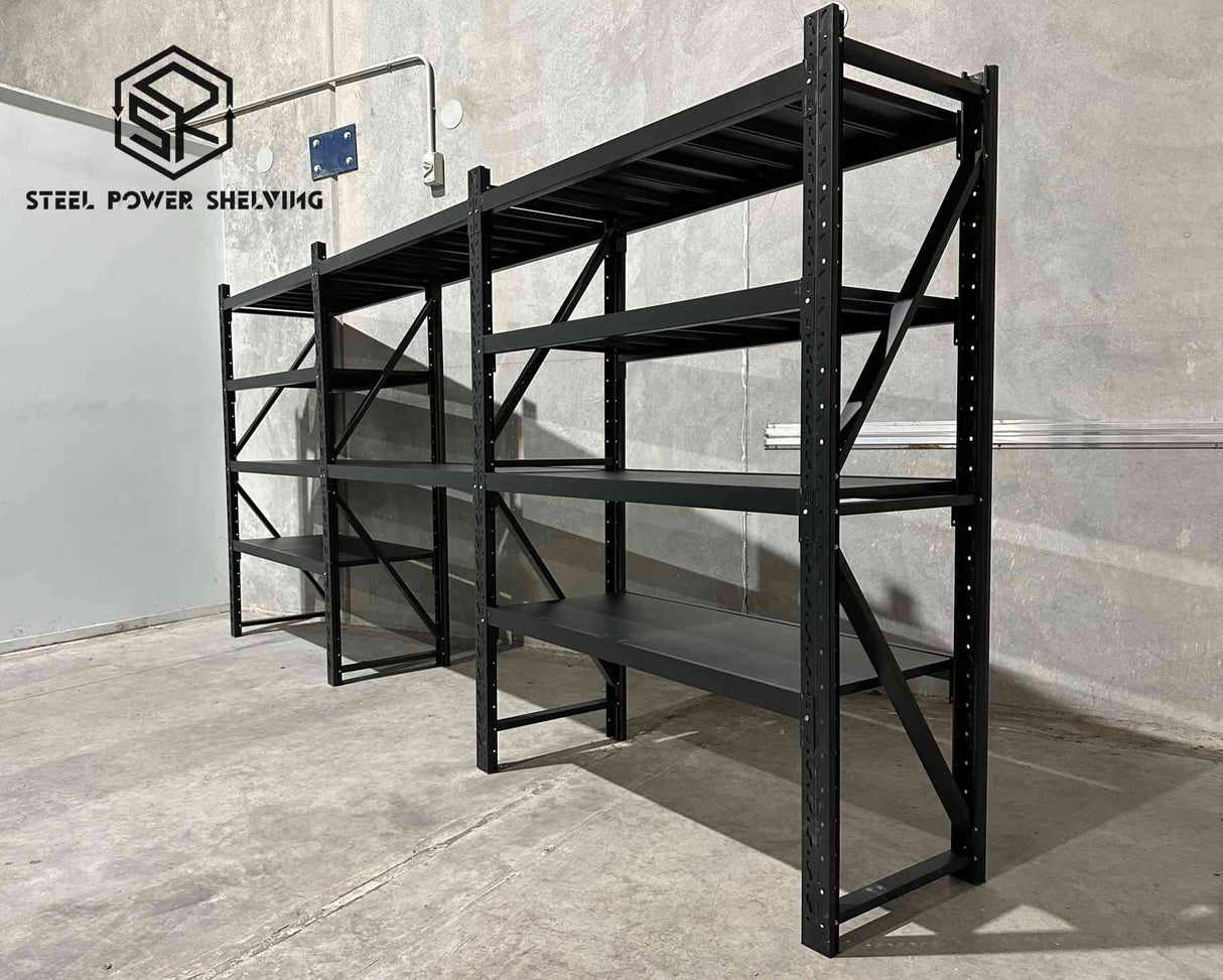 Heavy Duty Garage Shelving Workbench 2.0m(H)x4.5m(L)x0.6m(D) 3000kg Storage System Adjustable Shelves