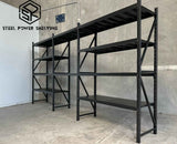 Garage Shelving 2.0m(H)x4.2m(L)x0.5m(D) 2000kg Storage Rack with Workbench Adjustable Shelves
