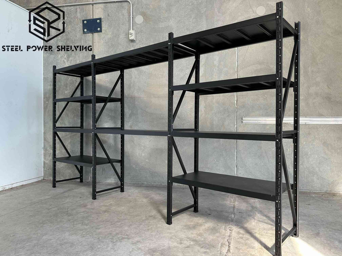 Garage Shelving 1.8m(H)x3.6m(L)x0.5m(D) 2000kg Storage Rack with Workbench Adjustable Shelves