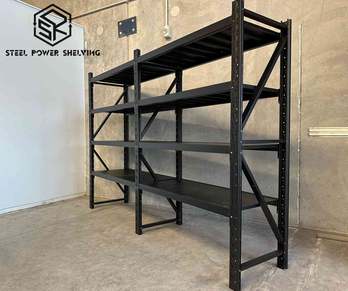 Longspan Shelving 1.8m(H)x3.0m(L)x0.6m(D) 2400kg Heavy Duty Garage Storage Adjustable Shelves