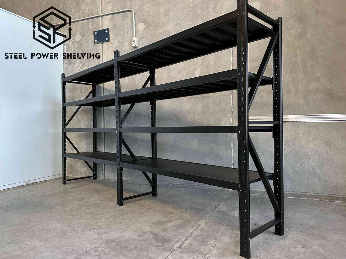 2. Steelpowershelving DIY Metal Garage Shelves