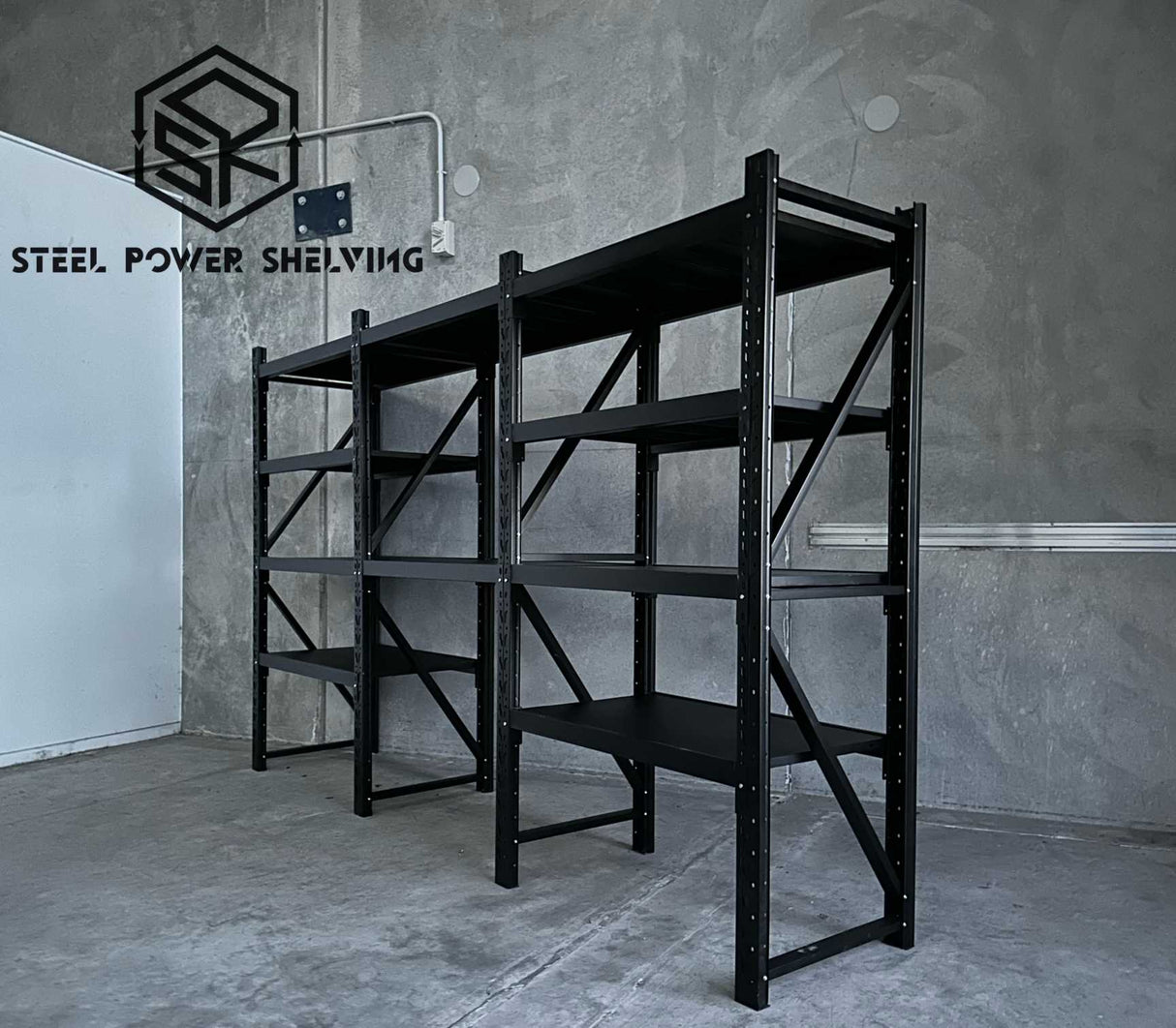 Longspan Shelving 1.8m(H)x3.6m(L)x0.6m(D) 3000kg Heavy Duty Garage Storage Shelving Workbench