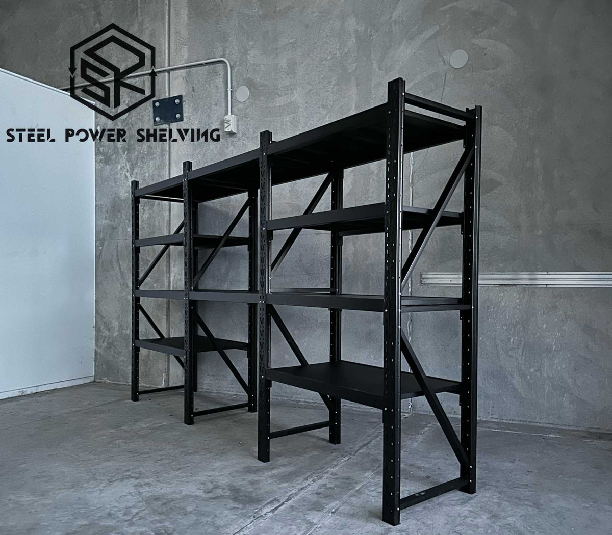 Longspan Shelving 1.8m(H)x3.6m(L)x0.6m(D) 3000kg Heavy Duty Garage Storage Shelving Workbench