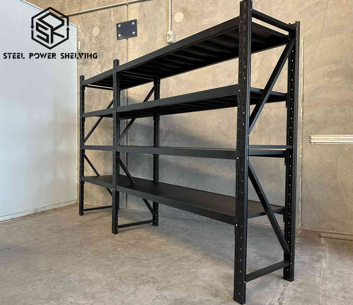Longspan Shelving 1.8m(H)x3.2m(L)x0.6m(D) 2400kg Heavy Duty Garage Storage Adjustable Shelves