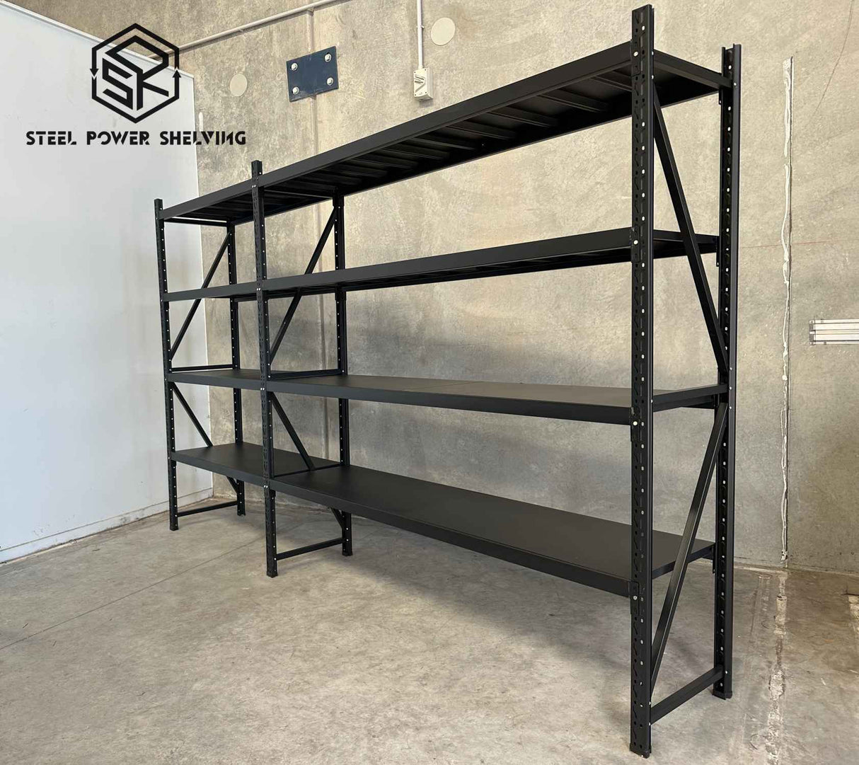 Garage Shelving 1.8m(H)x3.2m(L)x0.5m(D) 1600kg Connecting Storage Rack Adjustable Shelves