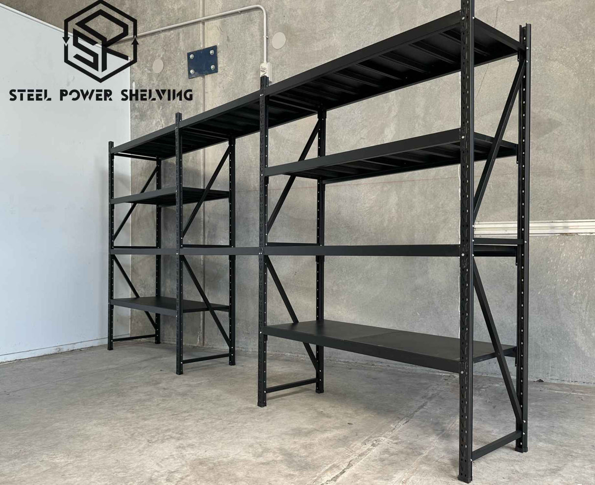Garage Shelving Workbench 1.8m(H)x4.2m(L)x0.5m(D) 2000kg Storage System Adjustable Shelves