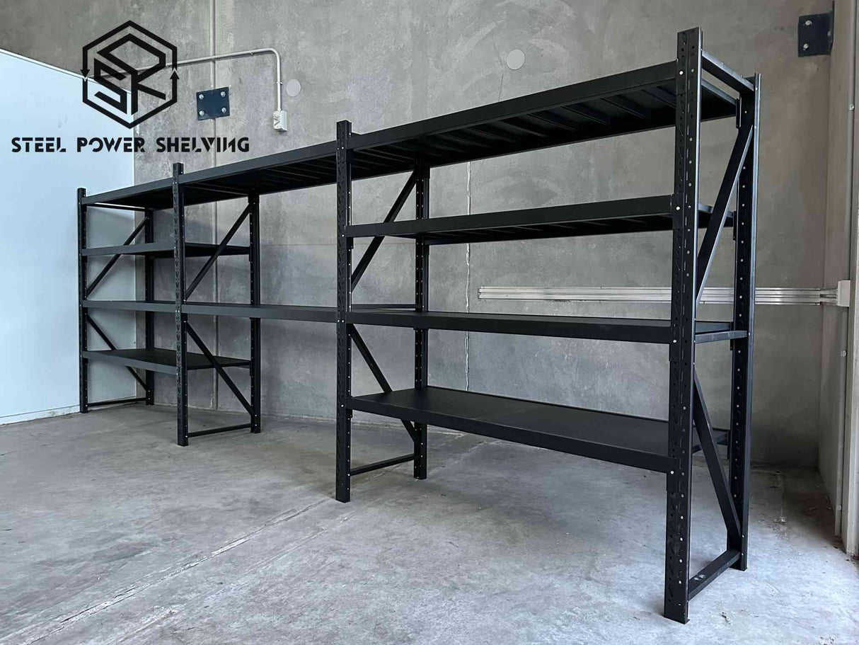 Longspan Shelving 1.8m(H)x6.0m(L)x0.6m(D) 3000kg Heavy Duty Garage Storage Shelving Workbench
