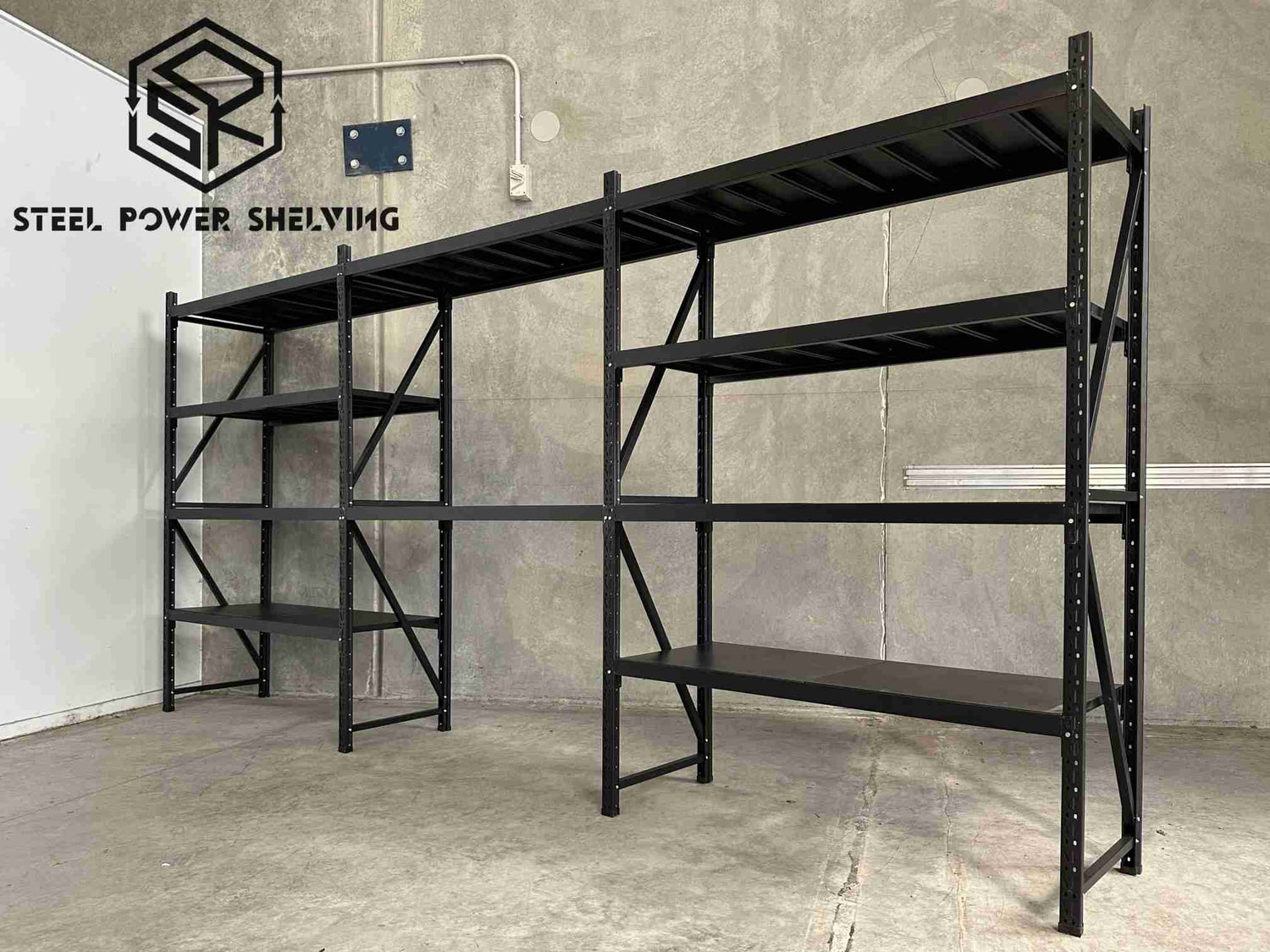 Garage Shelving & Workbench 2.0m(H)x5.0m(L)x0.5m(D) 2000kg Storage System Adjustable Shelves