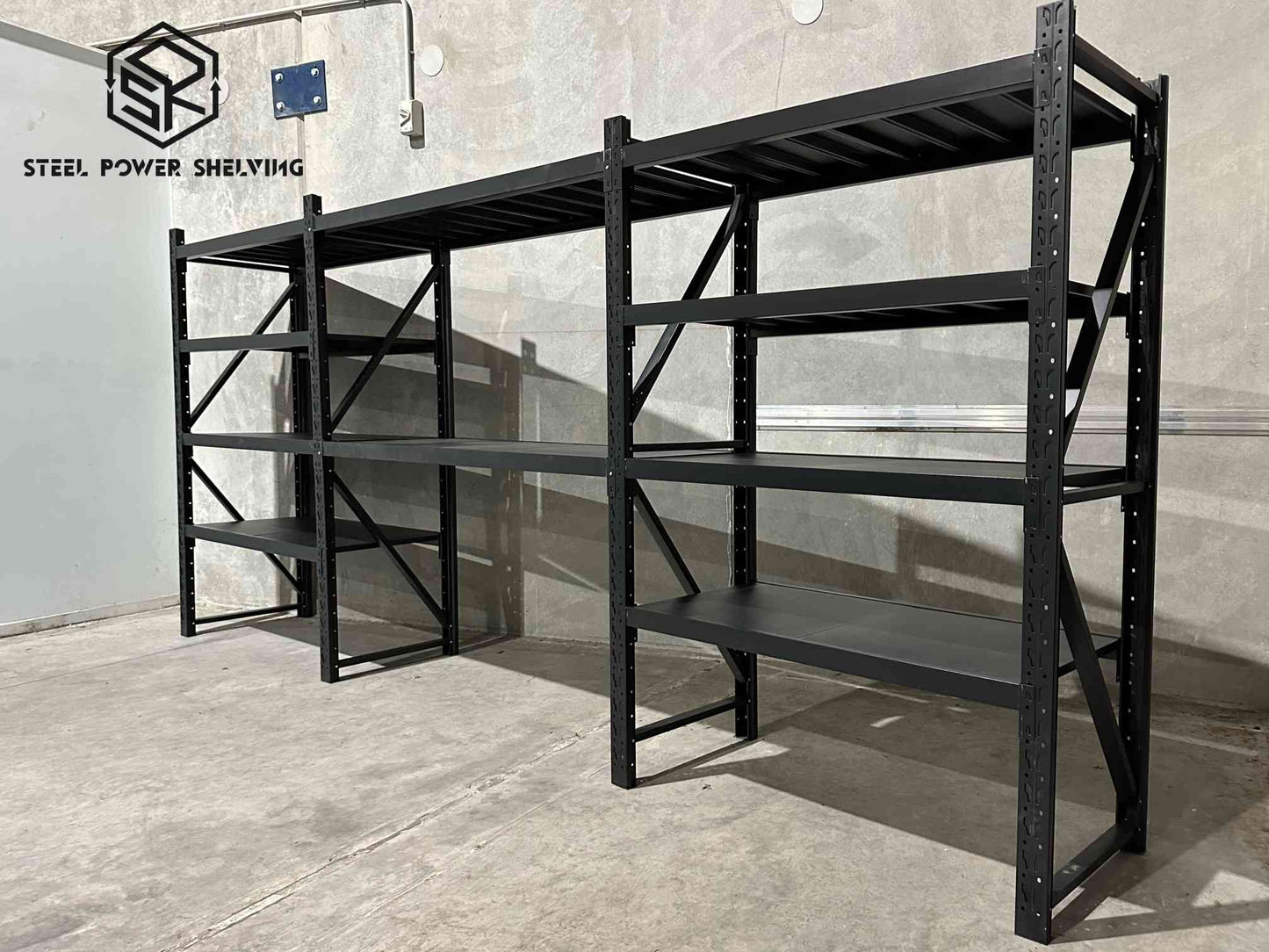 Shelf 2.0m(H)x5.0m(L)x0.6m(D)2500kg Shelving+Workbench