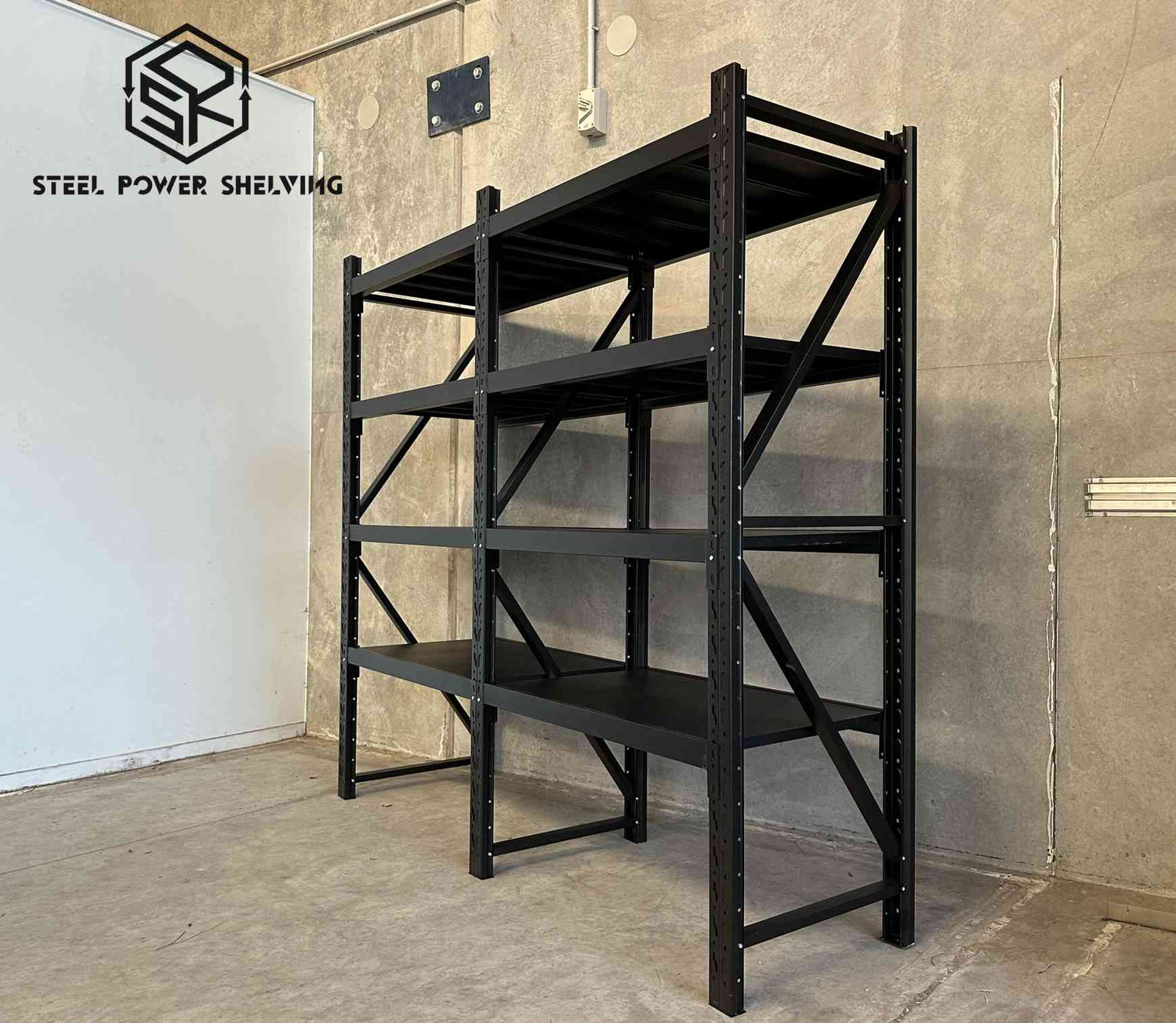 Garage Storage Rack 1.8m(H)x2.4m(L)x0.6m(D) 2400kg Shelving Adjustable Steel Shelves