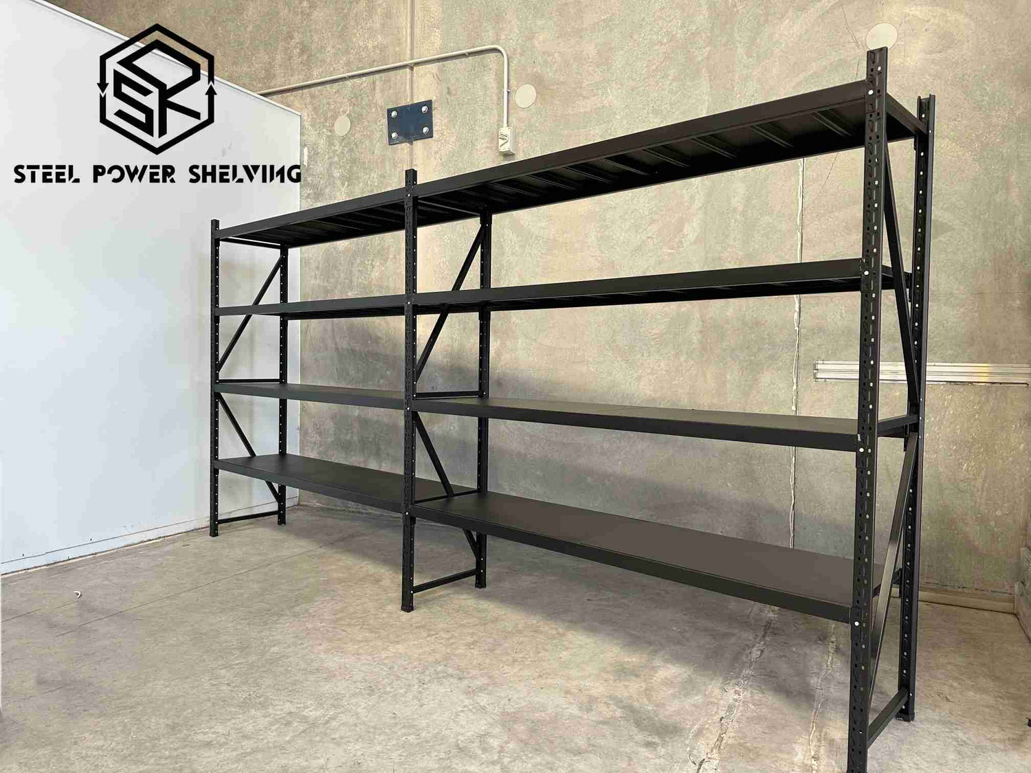 Garage Shelving 1.8m(H)x4.0m(L)x0.5m(D) 1600kg Connecting Metal Storage Rack Adjustable Shelves